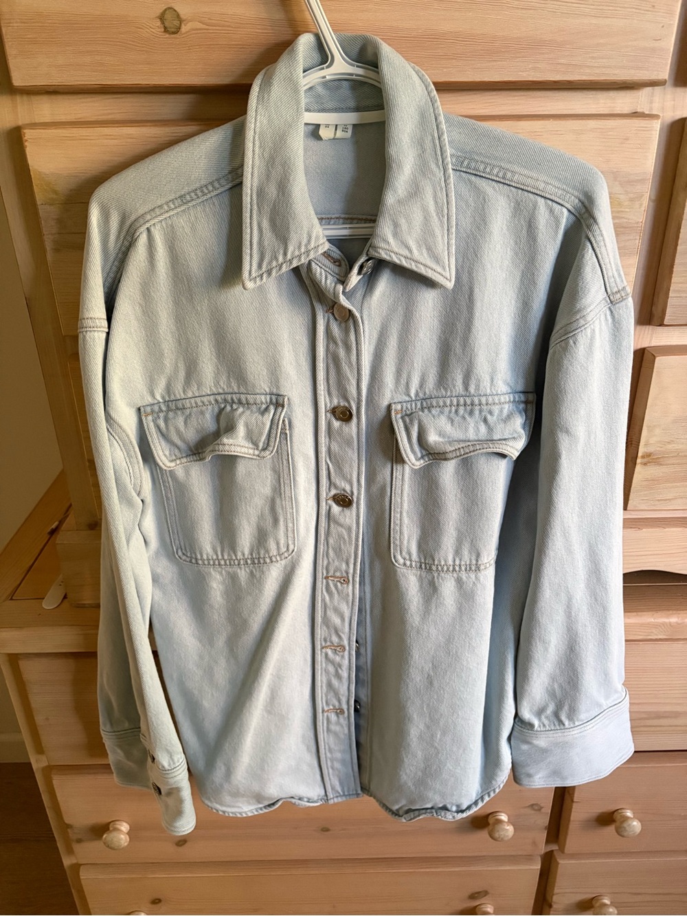 ARKET Light Wash Denim Shirt Jacket